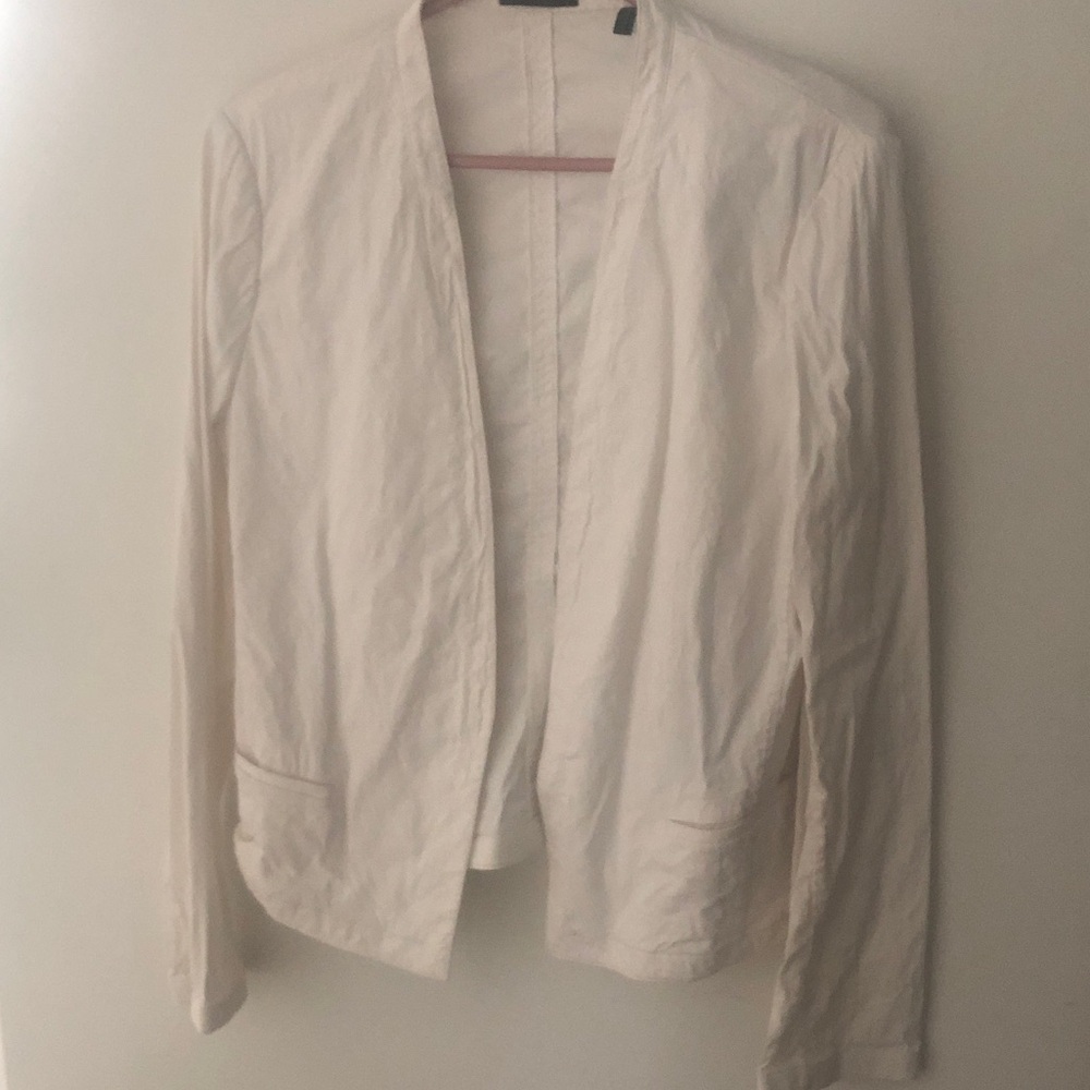 Theory Open-Front Cream Blazer Jacket